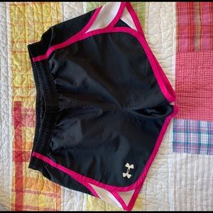 Black and Pink Under Armour Shorts